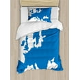 thumbnail image 1 of Ambesonne Europe Duvet Cover Sets, Map of European Countries, 2-Twin, Sea Blue and White, 1 of 3