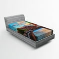 thumbnail image 1 of Ambesonne Europe Fitted Sheet, Sunset of Copenhagen, Twin XL Size, Multicolor, 1 of 2