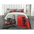 thumbnail image 1 of Ambesonne Europe Quilted Bedspread Set 3 Pcs, London Retro Phone Booth, King Size, Red Grey, 1 of 5