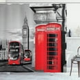 thumbnail image 1 of Ambesonne Europe Shower Curtain, London Retro Phone Booth, 69"Wx70"L, Red Grey, 1 of 5