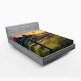 thumbnail image 1 of Ambesonne European Fitted Sheet, Morning Sunbeams Sky, Full Size, Fern Green Yellow, 1 of 2