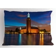 thumbnail image 1 of Ambesonne European Pillow Sham, Stockholm Scenic Night, 36" X 20", Blue Cinnamon Mauve, 1 of 2
