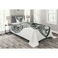 thumbnail image 1 of Ambesonne European Quilted Bedspread Set 2 Pcs, Italian Rome Heraldry, Twin Size, Black White, 1 of 3