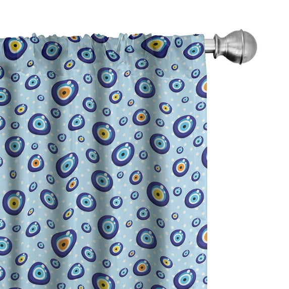 Ambesonne Evil Eye Curtains, Protection Signs, Pair of 28"x63", Multicolor