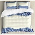 thumbnail image 1 of Ambesonne Evil Eye Duvet Cover Sets, Framework, 2-King, Blue Pink Yellow, 1 of 3