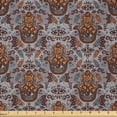 thumbnail image 1 of Ambesonne Evil Eye Fabric by the Yard Microfiber, Boho Hamsa Motifs Tribal, 3 Yards, Slate Blue Orange, 1 of 2