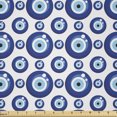 thumbnail image 1 of Ambesonne Evil Eye Fabric by the Yard Microfiber, Symmetrical, 1 Yard, Blue Pale Blue White, 1 of 2