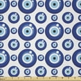 thumbnail image 1 of Ambesonne Evil Eye Fabric by the Yard Microfiber, Symmetrical, 10 Yards, Blue Pale Blue White, 1 of 2