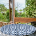 thumbnail image 1 of Ambesonne Evil Eye Fitted Round Tablecloth, Symmetrical, 56"- 60" Diameter, Blue Pale Blue White, 1 of 5