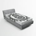 thumbnail image 1 of Ambesonne Evil Eye Fitted Sheet, Hamsa Mandala Shape Art, Twin Size, White Black, 1 of 2