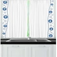 thumbnail image 1 of Ambesonne Evil Eye Kitchen Curtains, Border Design Spirals, 55"x39", Pale Blue White Blue, 1 of 2