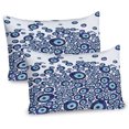 thumbnail image 1 of Ambesonne Evil Eye Pillow Sham 2 Pack, Traditional Beads Luck, 36"x20", Dark Blue and Pale Blue, 1 of 1