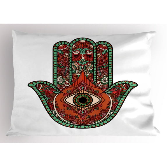 Ambesonne Evil Eye Pillow Sham, Vintage Boho Colorful, 26" X 20", Multicolor