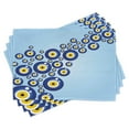 thumbnail image 1 of Ambesonne Evil Eye Place Mats Set of 4, Diagonal Vivid Pattern, Standard Size, Blue Pale Blue Yellow, 1 of 6