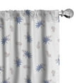 thumbnail image 1 of Ambesonne Exotic Window Curtains, Dotted Palm Leaves Pattern, Each 28" W x 95" L, Ceil Blue White and Pale Pink, 1 of 2