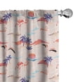 thumbnail image 1 of Ambesonne Exotic Window Curtains, Flamingo Birds on Pastel Art, Each 28" W x 95" L, Pale Rose Multicolor, 1 of 4