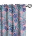 thumbnail image 1 of Ambesonne Exotic Window Curtains, Hawaiian Party Botanical Art, Each 28" W x 63" L, Pale Pink Multicolor, 1 of 4
