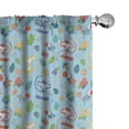 thumbnail image 1 of Ambesonne Exotic Window Curtains, Monkey Toucan Fruit Leaves, Each 28" W x 63" L, Pale Sky Blue Multicolor, 1 of 4