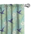 thumbnail image 1 of Ambesonne Exotic Window Curtains, Palm Leaves Flowers and Bird, Each 28" W x 84" L, Lavender and Green, 1 of 4
