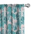 thumbnail image 1 of Ambesonne Exotic 4-Panel Curtains, Pastel Summer Jungle Leaves, 56"x95", Blush Dark Seafoam, 1 of 4