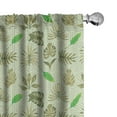 thumbnail image 1 of Ambesonne Exotic Curtains, Asymmetric Tropical Leave, Pair of 28"x63", Khaki Green, 1 of 5