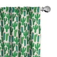 thumbnail image 1 of Ambesonne Exotic Curtains, Colorful Themed Cactus Motif, Pair of 28"x63", Forest Green and Red, 1 of 5