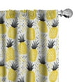 thumbnail image 1 of Ambesonne Exotic Curtains, Tropic Coastal Theme, Pair of 28"x63", Yellow Grey Black, 1 of 5