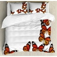thumbnail image 1 of Ambesonne Exotic Duvet Cover Set, Spring Monarch Bug, 2-Calking, Dark Brown Marigold, 1 of 7