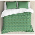 thumbnail image 1 of Ambesonne Exotic Duvet Cover Sets, Bird of Paradise Blossoms, 2-Queen, Turquoise Green and Purple, 1 of 7
