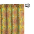 thumbnail image 1 of Ambesonne Exotic Ethnic Curtains, Drops Mandala Leaves, Pair of 28"x84", Pale Orange Magenta and Green, 1 of 4
