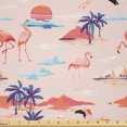 thumbnail image 1 of Ambesonne Exotic Fabric by the Yard Microfiber, Flamingo Birds on Pastel Art, 5 Yards, Pale Rose Multicolor, 1 of 2