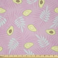 thumbnail image 1 of Ambesonne Exotic Fabric by the Yard Microfiber, Halved Avocado Tropical Leaf, 10 Yards, Pink Pale Yellow, 1 of 4