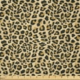 thumbnail image 1 of Ambesonne Exotic Fabric by the Yard Microfiber, Tribal Wild Cat Pattern Art, 2 Yards, Dark Yellow and Evergreen, 1 of 2