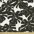 thumbnail image 1 of Ambesonne Exotic Fabric by the Yard Upholstery, Detailed Monstera Leaves, 1 Yard, Charcoal Grey and White, 1 of 4