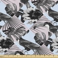 thumbnail image 1 of Ambesonne Exotic Fabric by the Yard Upholstery, Toucan Bird Print Monstera, 5 Yards, Soft Blue Pale Grey Rose, 1 of 1