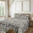 thumbnail image 1 of Ambesonne Exotic Fitted & Flat Sheet with Sham 3 Pcs Set, Vintage Hibiscus Floral Art, Twin XL, Olive Green and Pink, 1 of 1