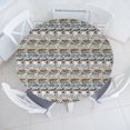 thumbnail image 1 of Ambesonne Exotic Fitted Round Tablecloth, African Nature Tiger Zebra, 56"- 60" Diameter, Brown Charcoal Grey and White, 1 of 5