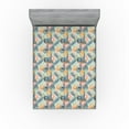 thumbnail image 1 of Ambesonne Exotic Fitted Sheet, Jungle Atmosphere Leafy Art, California King, Pale Pink and Amber, 1 of 5
