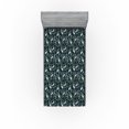 thumbnail image 1 of Ambesonne Exotic Fitted Sheet, Jungle Leaves Retro Botany, Twin Size, Dark Teal Laurel Green, 1 of 5