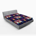 thumbnail image 1 of Ambesonne Exotic Fitted Sheet, Vivid Flowers Pineapples, Full Size, Multicolor, 1 of 3