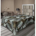 thumbnail image 1 of Ambesonne Exotic Flat Sheet, Butterflies Jungle Queen, Twin Size, Almond Green Black, 1 of 1