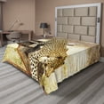 thumbnail image 1 of Ambesonne Exotic Flat Sheet, Leopard Wild Cat on Tree, Full Size, Yellow Green Brown, 1 of 1
