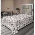 thumbnail image 1 of Ambesonne Exotic Flat Sheet, Leopards Pomegranate Palms, Twin Size, Rose Charcoal Grey, 1 of 1