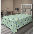 thumbnail image 1 of Ambesonne Exotic Flat Sheet, Palm Leaves Flowers and Bird, TwinXL Size, Lavender and Green, 1 of 1