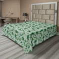 thumbnail image 1 of Ambesonne Exotic Flat Sheet, Scattered Palm Leaves Design, King Size, Laurel Green Fern Green, 1 of 1