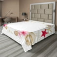 thumbnail image 1 of Ambesonne Exotic Flat Sheet, Seashells Flower Star, California King, Beige Fuchsia, 1 of 1