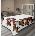 thumbnail image 1 of Ambesonne Exotic Flat Sheet, Spring Monarch Bug, Twin Size, Dark Brown Marigold, 1 of 1