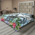 thumbnail image 1 of Ambesonne Exotic Flat Sheet, Tropic Hibiscus and Octopus, Queen Size, Multicolor, 1 of 1