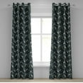 thumbnail image 1 of Ambesonne Exotic Grommet Curtain, Jungle Leaves Retro Botany, 50"x120", Dark Teal Laurel Green, 1 of 5