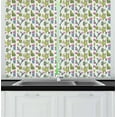 thumbnail image 1 of Ambesonne Exotic Kitchen Curtains, Saguaro Plant Floral, 55"x39", Lime Green and Slate Blue, 1 of 3